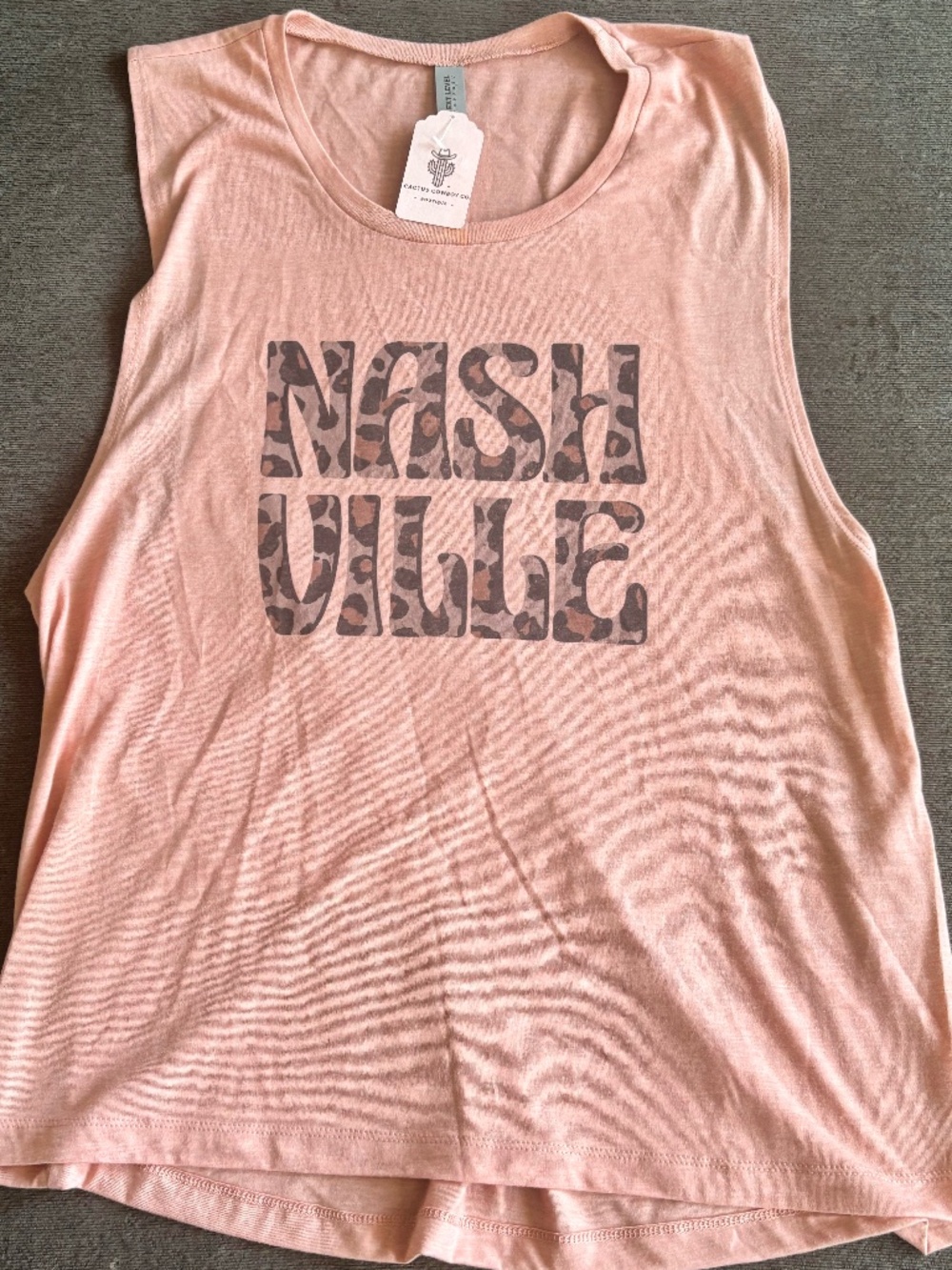 Nashville Leopard Graphic Muscle Tank Pink Boutique Top Women’s S, M & L